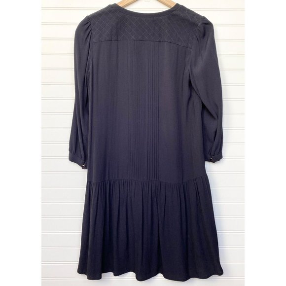 Anthropologie X Maeve Galina Blue Pintuck Quilted Drop Waist Dress | Size S - Picture 7 of 13